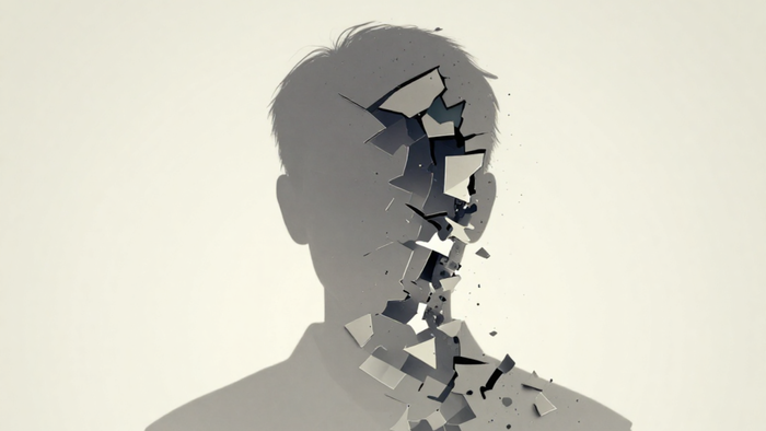 Abstract Human Silhouette Representing Cognitive Impairment