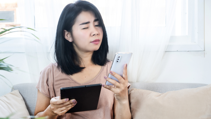 Woman Experiencing Eye Strain