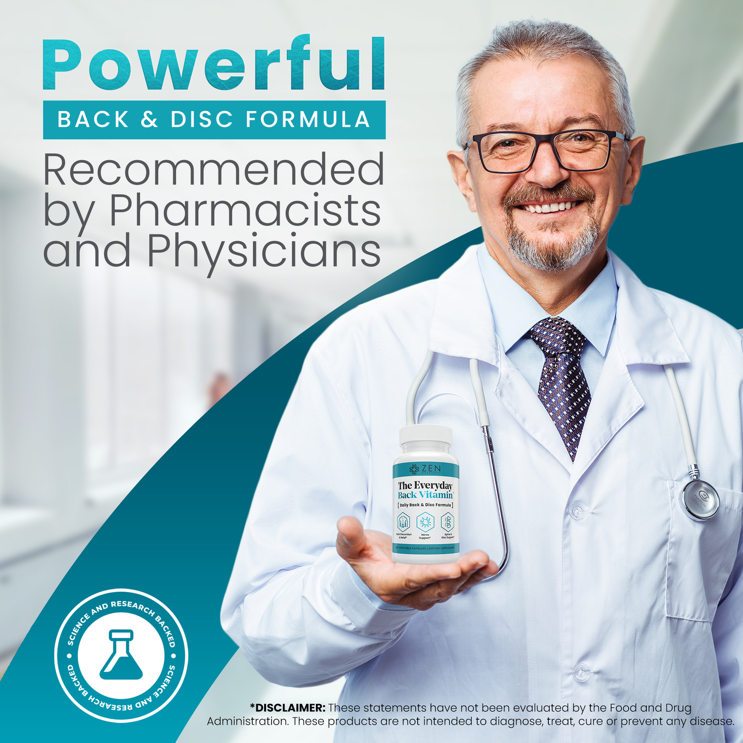 The Everyday Back Vitamin™ | 20-in-1 Formula with patented Curcugen® 39x more Turmeric. | 60 count