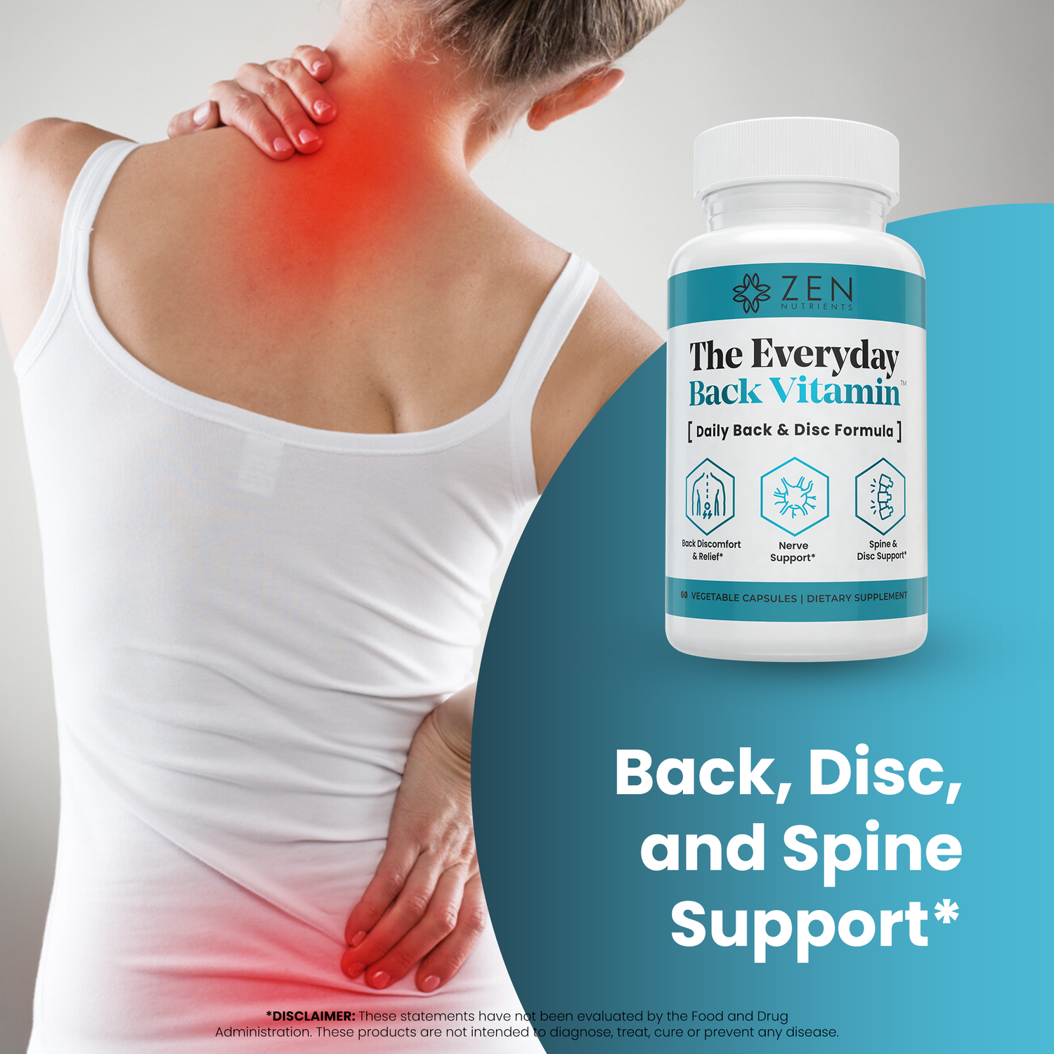 The Everyday Back Vitamin™ | 20-in-1 Formula with patented Curcugen® 39x more Turmeric. | 60 count