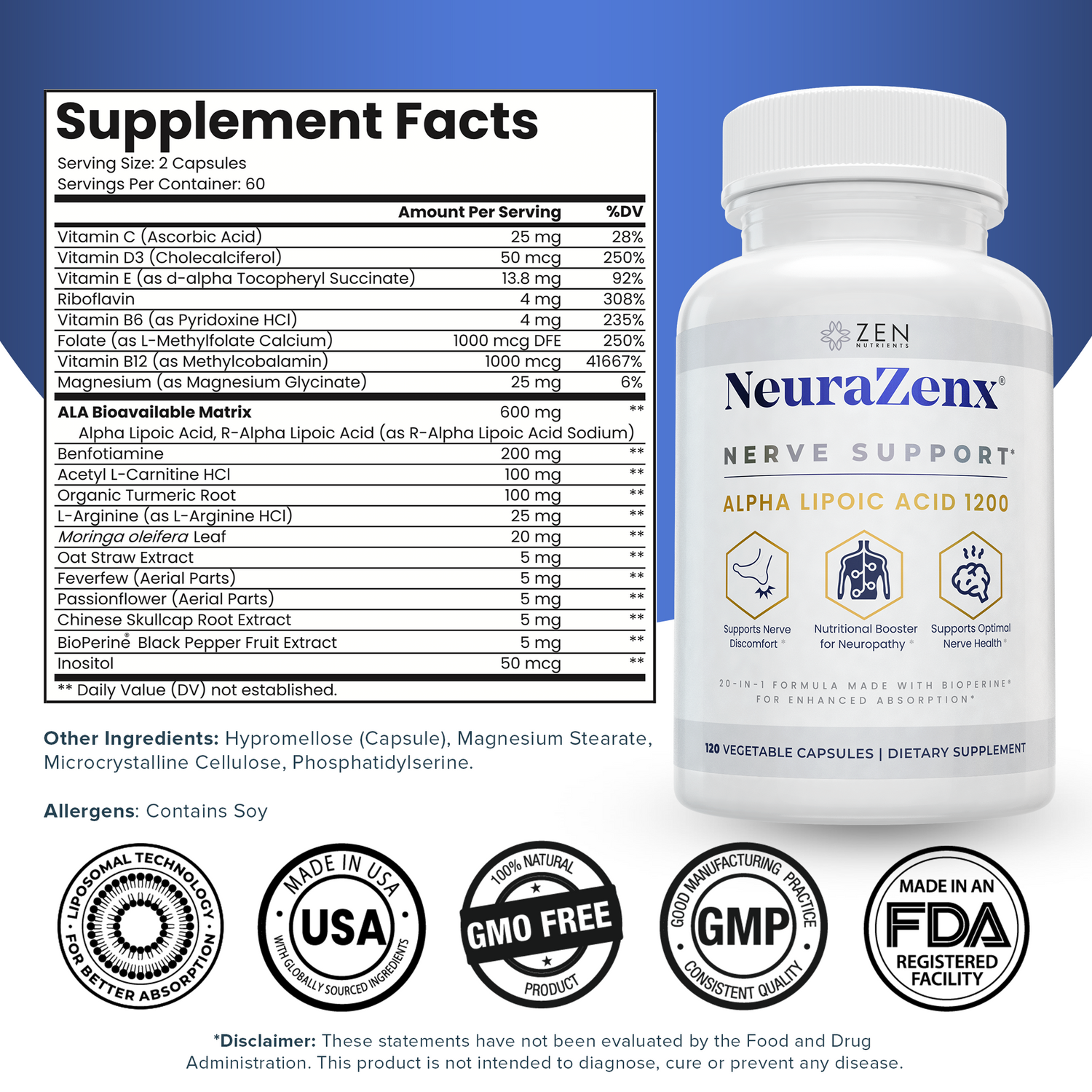 Neurazenx® with R-ALA Matrix | 1200mg 2 Pack Bundle
