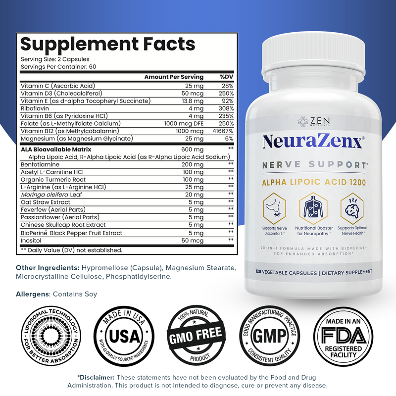 Neurazenx® with R-ALA Matrix | 1200mg 2 Pack Bundle