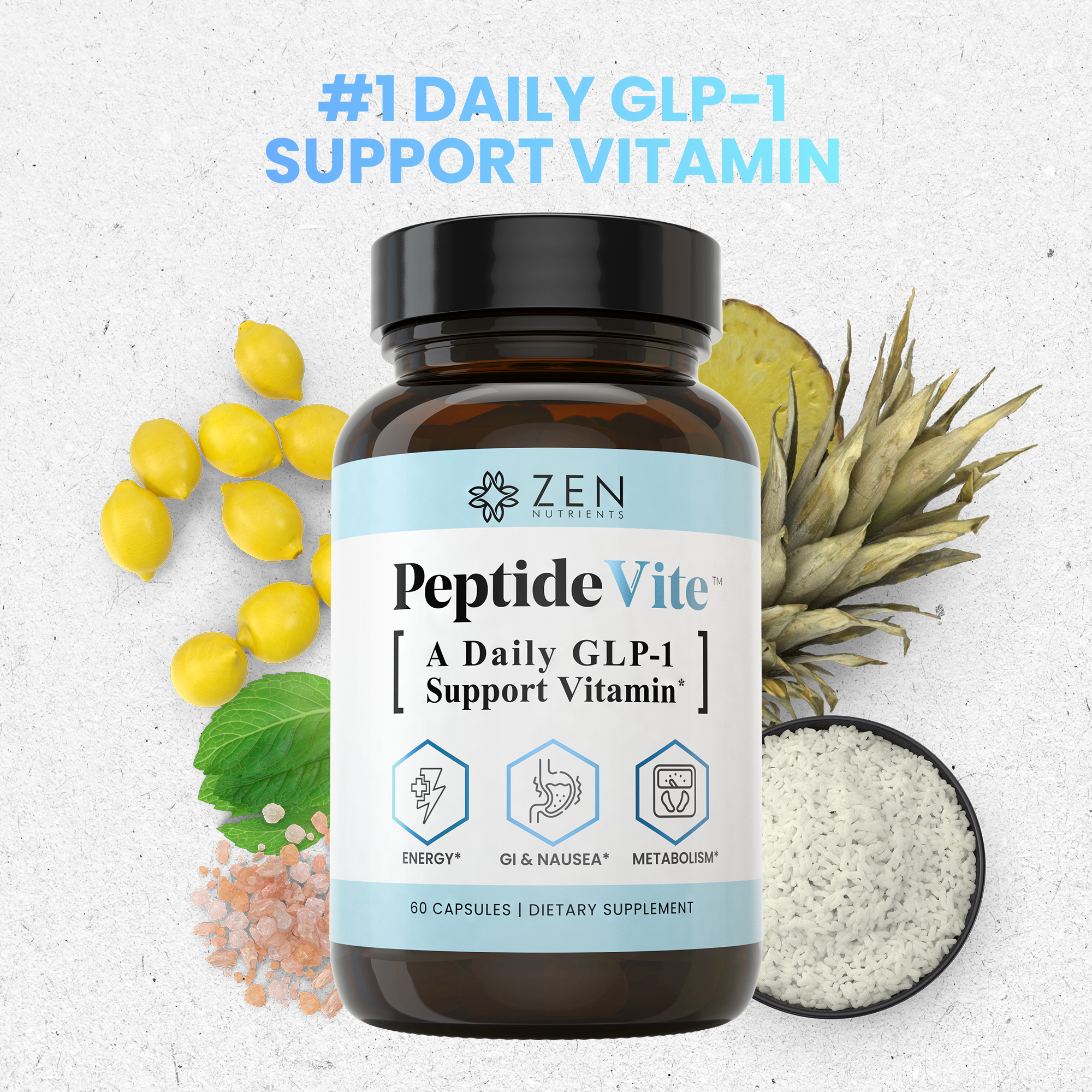 PeptideVite™ #1 Daily GLP-1 Support Vitamin for Nausea, Fatigue & Metabolic Support